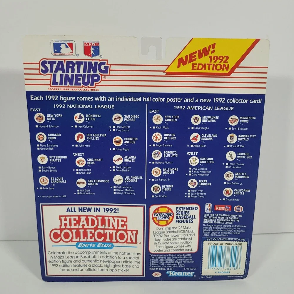 Starting Lineup Frank Thomas 1992 Chicago White Sox Figure‎ with Poster Kenner